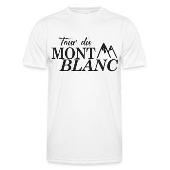 GR TMB randonnée tour du Mont Blanc Randonneurs - T-shirt sport Homme - blanc - Devant - AI Model Male 178 dark (178cm)