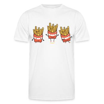 frites Cadeau à personnaliser - T-shirt sport Homme - blanc - Devant - AI Model Male 178 dark (178cm)