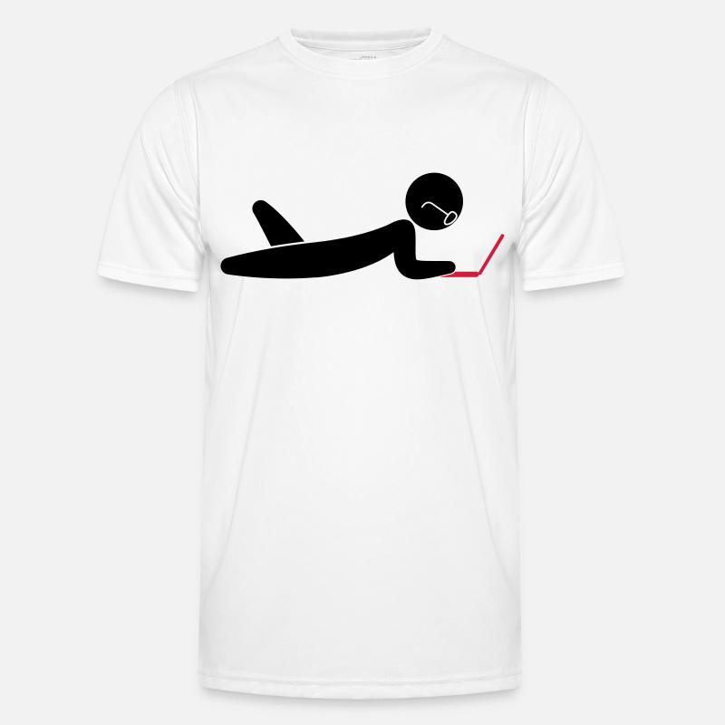 Ein Programmierer mit einem Laptop - Männer Funktions-T-Shirt - Weiß