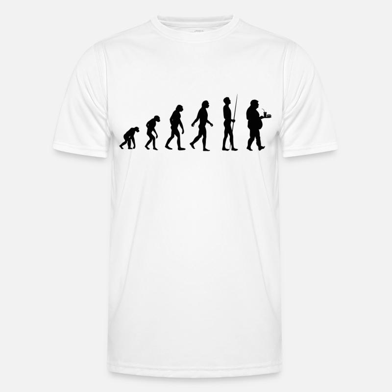 Evolution des Essens - Männer Funktions-T-Shirt - Weiß