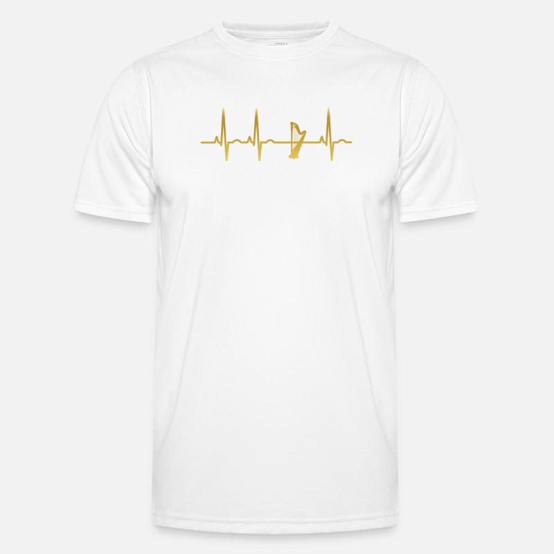 evolution ekg heartbeat harfe harp - Männer Funktions-T-Shirt - Weiß