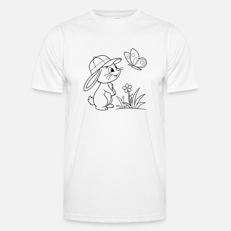 Bunny bunny with cap - Men's Functional T-Shirt - white
