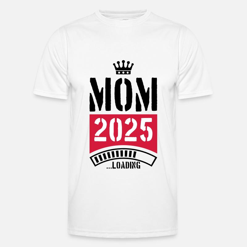 Mama 2025 Loading Mom - Männer Funktions-T-Shirt - Weiß