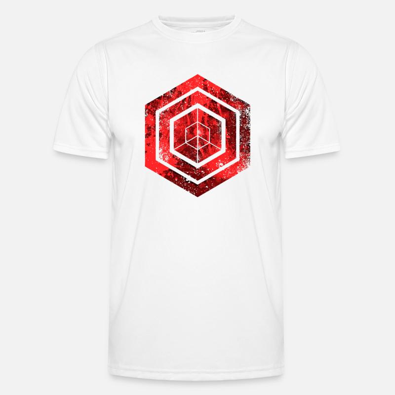 hexagon programming programmer coding geometric Men's Functional T-Shirt