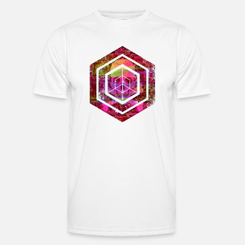 Hexagon-Programmierung Programmierer Codierung geometrisch - Männer Funktions-T-Shirt - Weiß