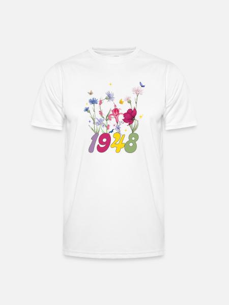 Geburtsjahr 1948 Wildblumen - Männer Funktions-T-Shirt - Weiß