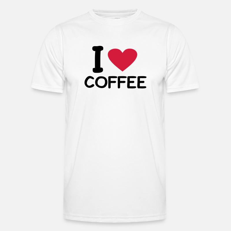 i love Coffee - Männer Funktions-T-Shirt - Weiß