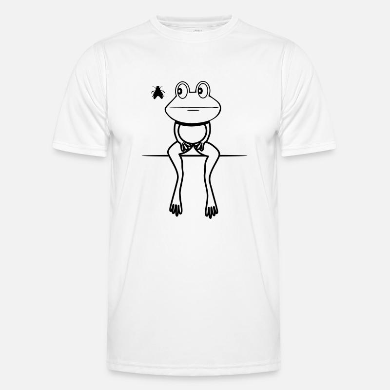 Frog funny fly sit - Men's Functional T-Shirt - white