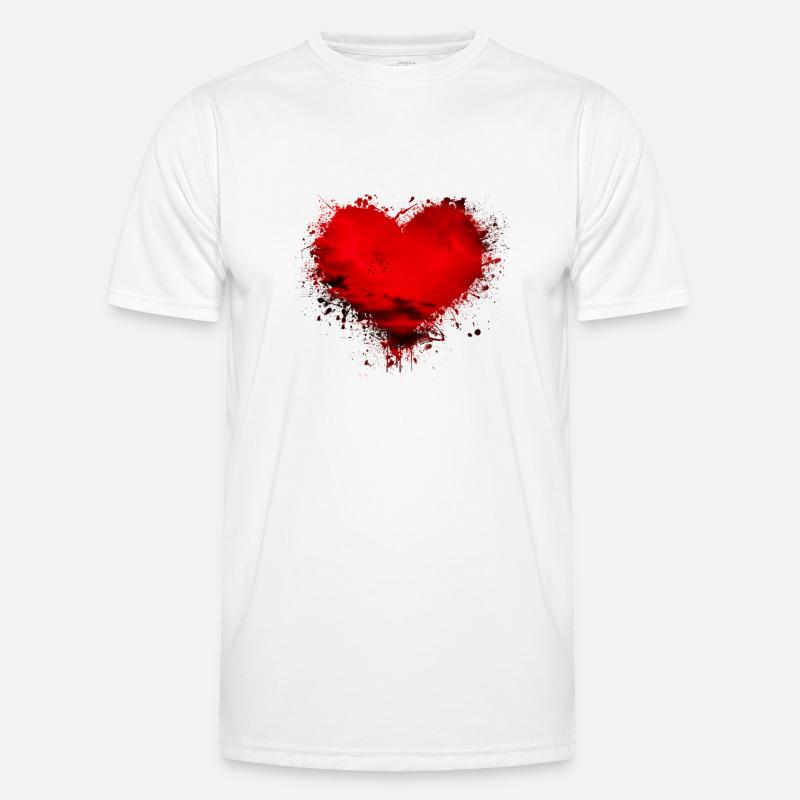 Heart Storm Splatter Stain Splash Splash Heart Men's Functional T-Shirt
