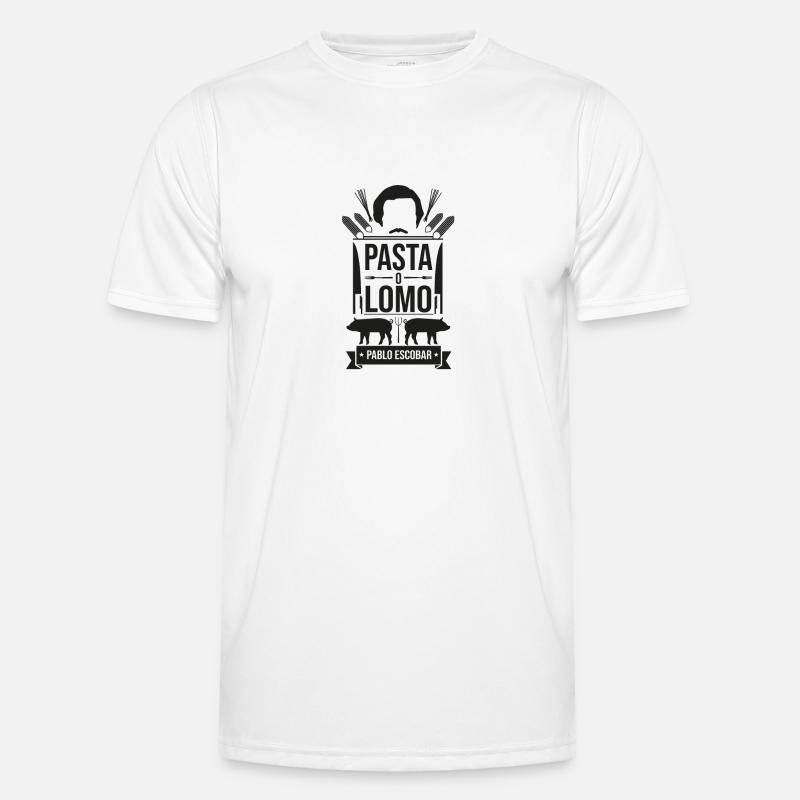 NUDELN ODER SCHWARZE LENDE - Männer Funktions-T-Shirt - Weiß