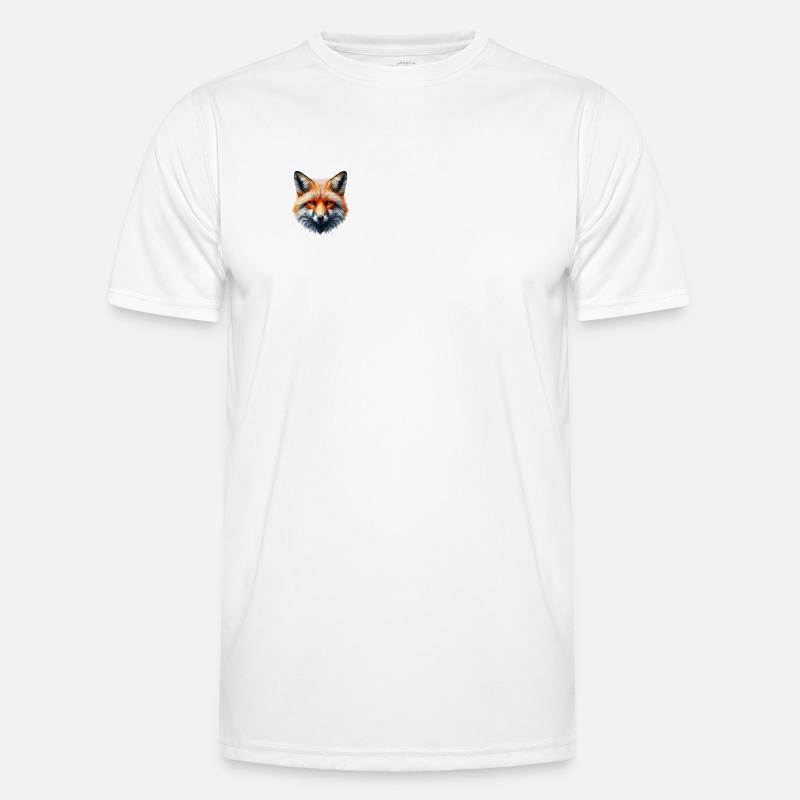 Fuchs Polygon - Männer Funktions-T-Shirt - Weiß