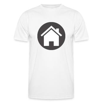 construction de maisons maison maison architecture gebaeude206 - T-shirt sport Homme - blanc - Devant - AI Model Male 178 dark (178cm)