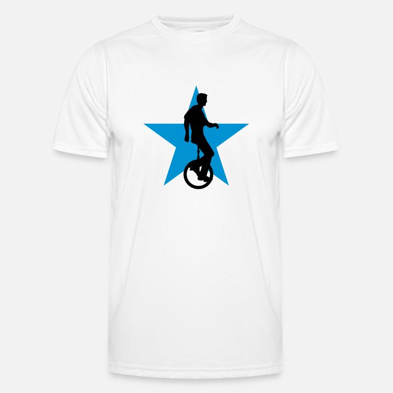 einradfahrer_2c - Männer Funktions-T-Shirt - Weiß