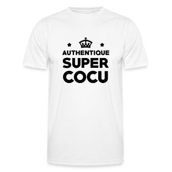Cocu / Cocue / Adultère / Fidèle / Mariage / Sexe - T-shirt sport Homme - blanc - Devant - AI Model Male 178 dark (178cm)