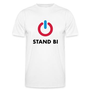 Stand Bi - Men's Functional T-Shirt - white - Front - AI Model Male 178 dark (178cm)