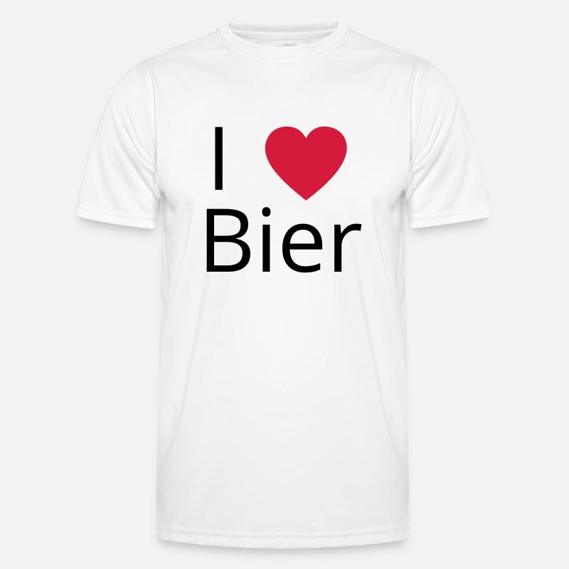 Ich liebe Bier Gechenkidee - Männer Funktions-T-Shirt - Weiß