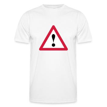 Signe d'exclamation - T-shirt sport Homme - blanc - Devant - AI Model Male 178 dark (178cm)