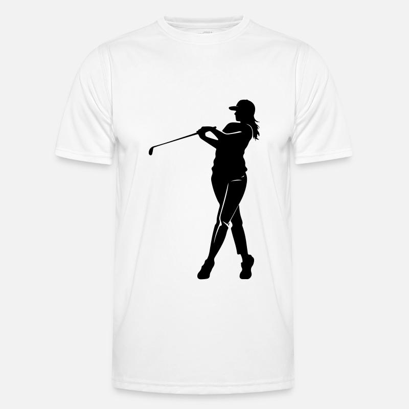 Golfspiller Kvinde Silhuet - Funktionsshirt til herrer - hvid