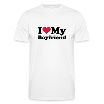 I love my boyfriend - Männer Funktions-T-Shirt - Weiß - Vorne - AI Model Male 178 dark (178cm)