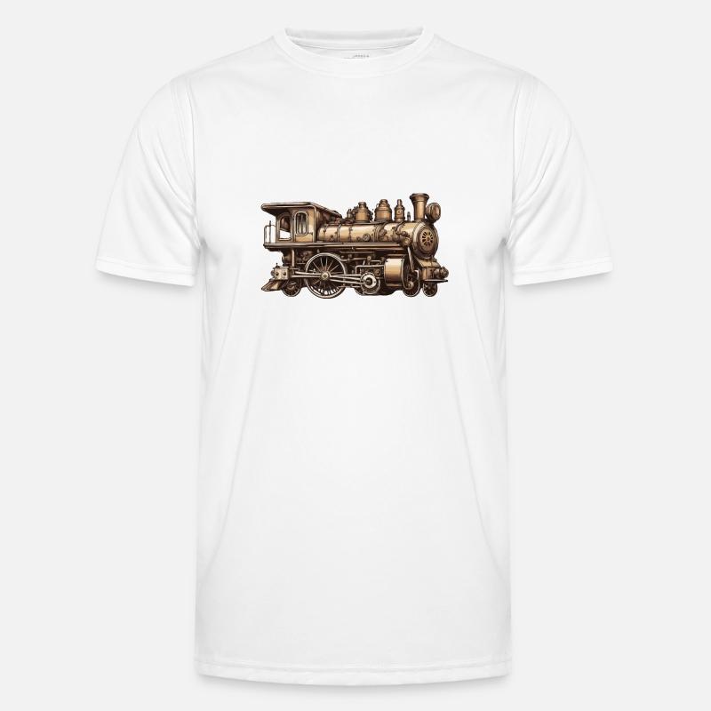 Zug / Lokomotive / Dampflok / Eisenbahn / Lock Männer Funktions-T-Shirt