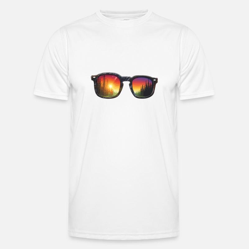 Sunglasses / Reflection / Forest / Reflection - Men's Functional T-Shirt - white