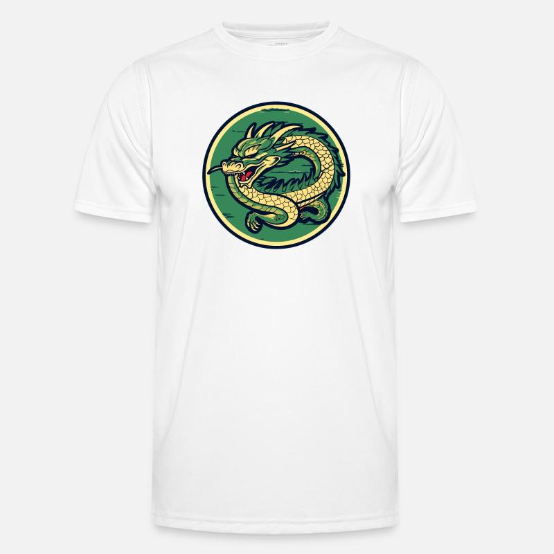 Dragon Crest Circle Patch - Funktionsshirt til herrer - hvid
