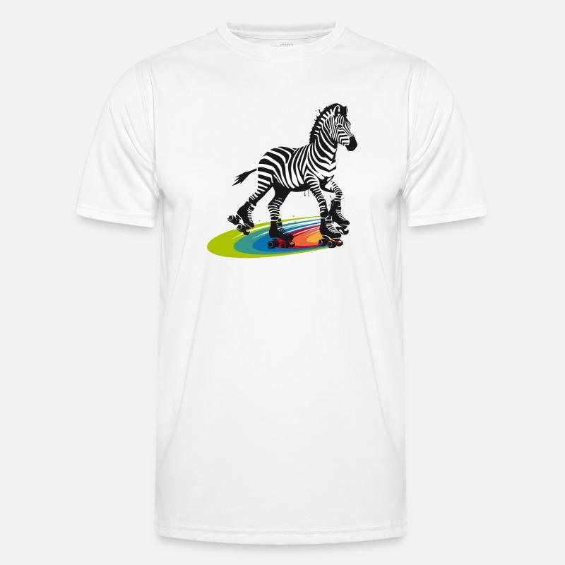 Rollschuh-Zebra im Stencil-Stil Männer Funktions-T-Shirt