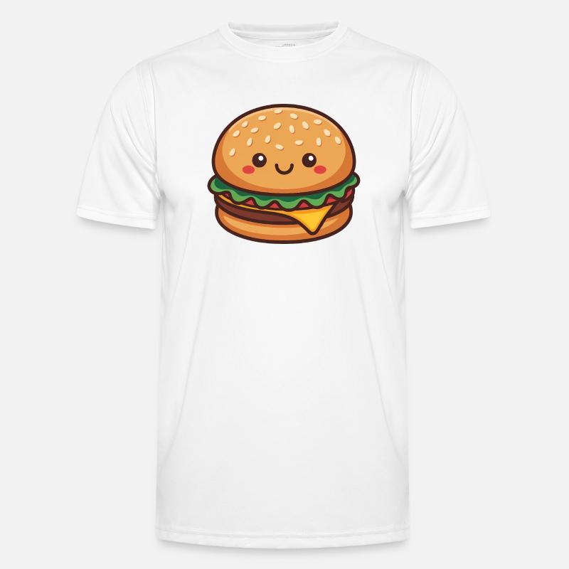 Kawaii Hamburger - Men's Functional T-Shirt - white
