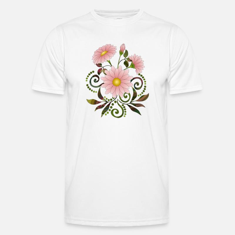 Fleurs - T-shirt sport Homme - blanc