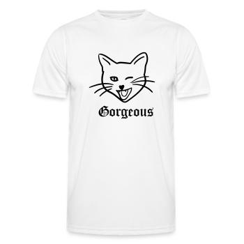 magnifique chat - T-shirt sport Homme - blanc - Devant - AI Model Male 178 dark (178cm)