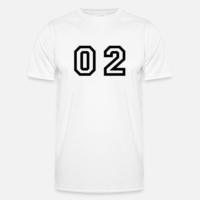 number - 02 - zero two - Men's Functional T-Shirt - white