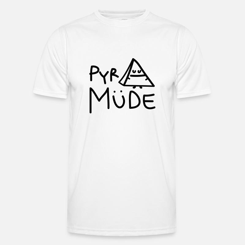 Lustige müde Pyramide - Männer Funktions-T-Shirt - Weiß