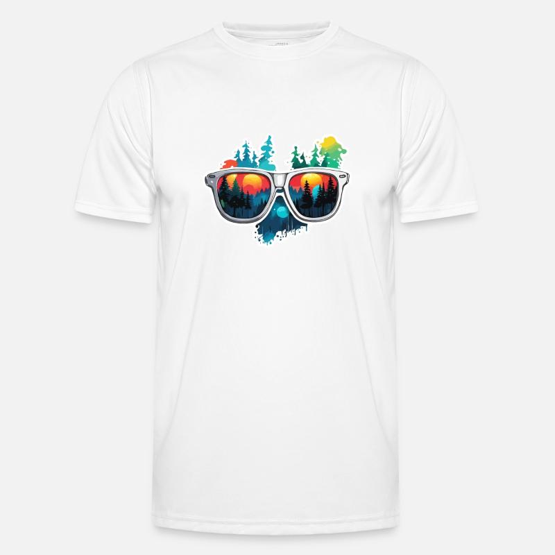 Sunglasses / Reflection / Forest / Reflection - Men's Functional T-Shirt - white