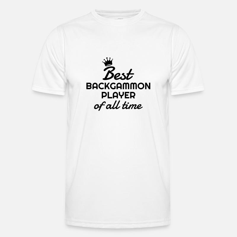 Backgammon / Spiel / Player / Schach - Männer Funktions-T-Shirt - Weiß