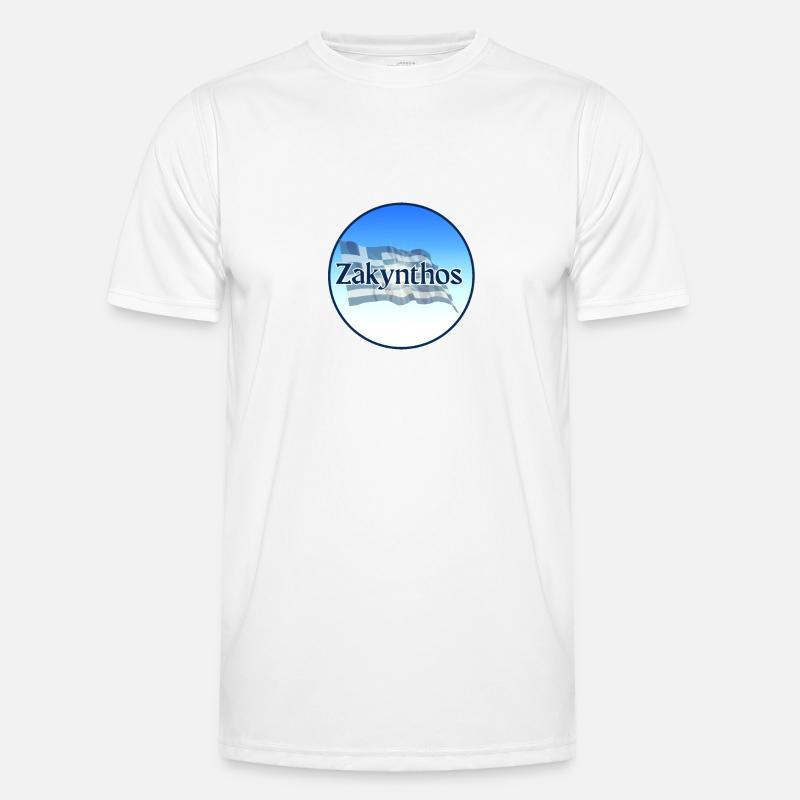 Zakynthos Grèce Drapeau grec T-shirt sport Homme