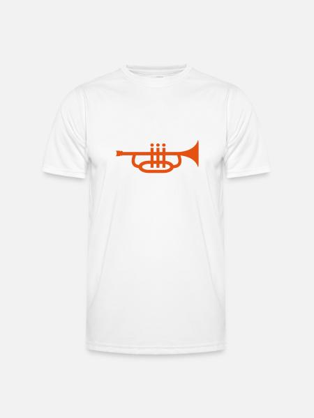 Trompete - Männer Funktions-T-Shirt - Weiß