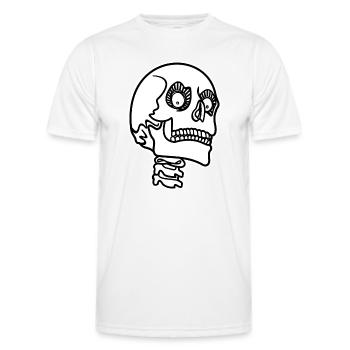 Creepy Skull Skull Skull Skeleton Halloween Skull - Men's Functional T-Shirt - white - Front - AI Model Male 178 dark (178cm)
