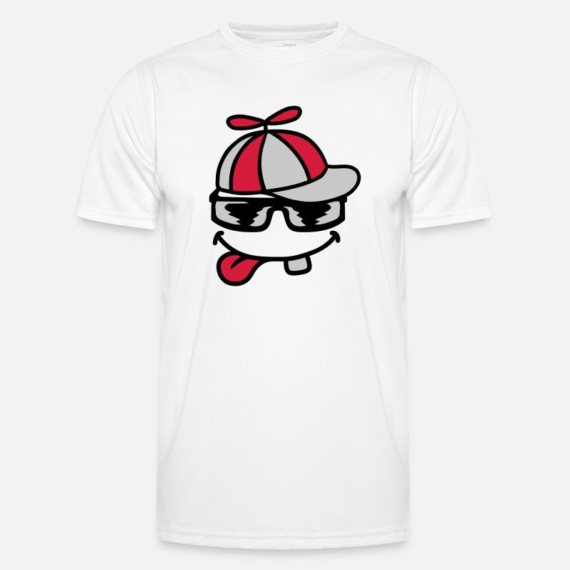Comic Gesicht Propellermütze Windrad - Männer Funktions-T-Shirt - Weiß