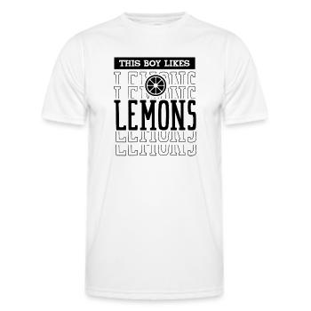 Boy Likes Lemon Juice Lemonade Summer Fruits - Men's Functional T-Shirt - white - Front - AI Model Male 178 dark (178cm)