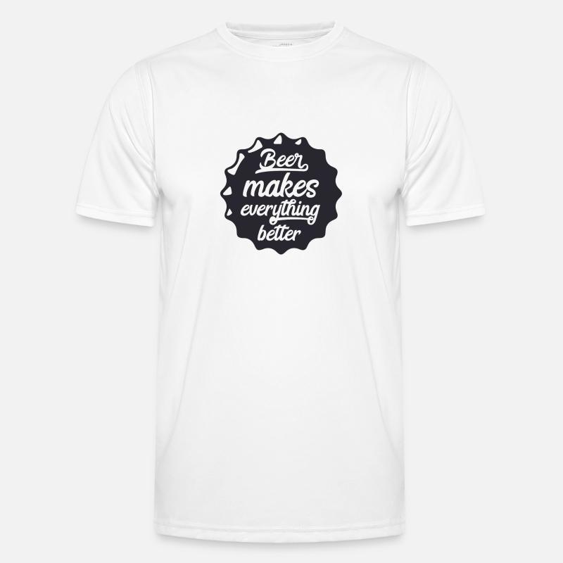 Beer makes everything better - Männer Funktions-T-Shirt - Weiß