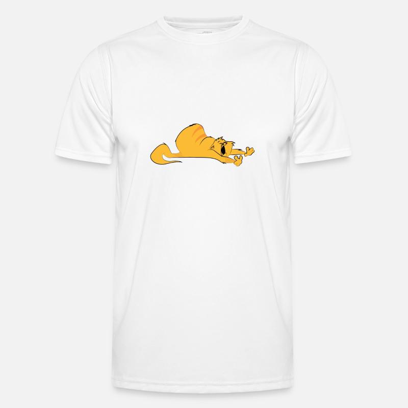 Cat stretches gift pet Men's Functional T-Shirt