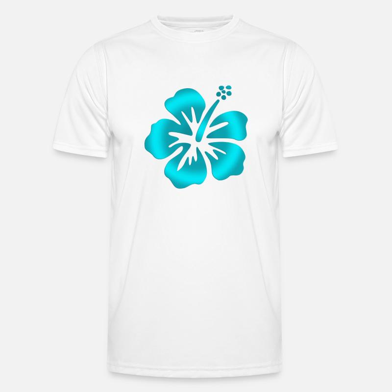 Hibiscus Turquoise - Men's Functional T-Shirt - white