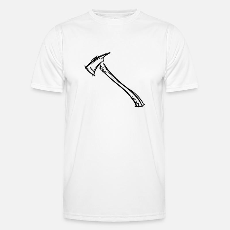 Axe Drawing / Fireman's Axe. Fireman. - Men's Functional T-Shirt - white