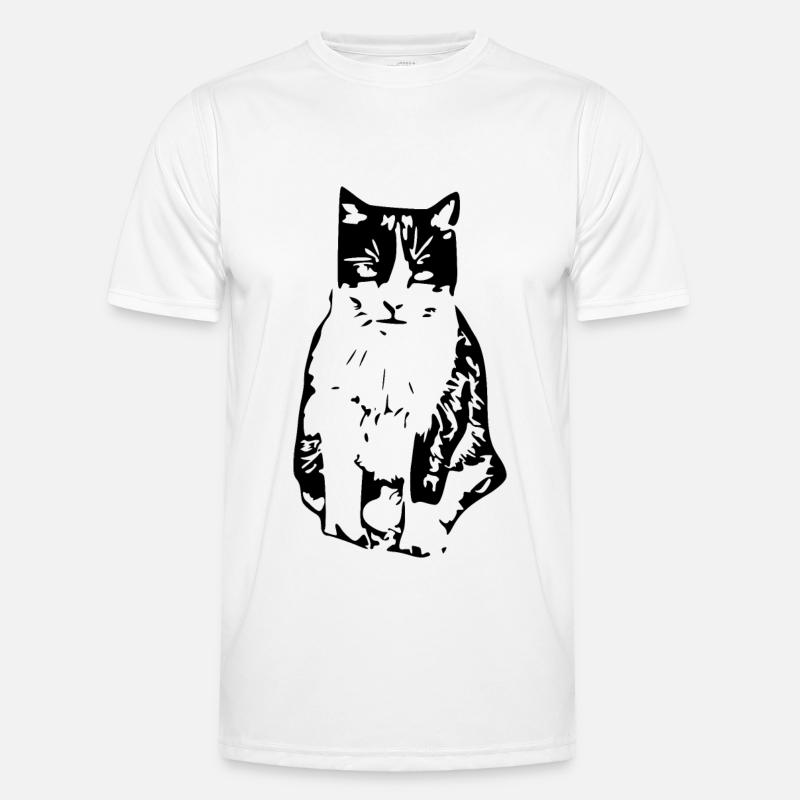 Chat noir T-shirt sport Homme