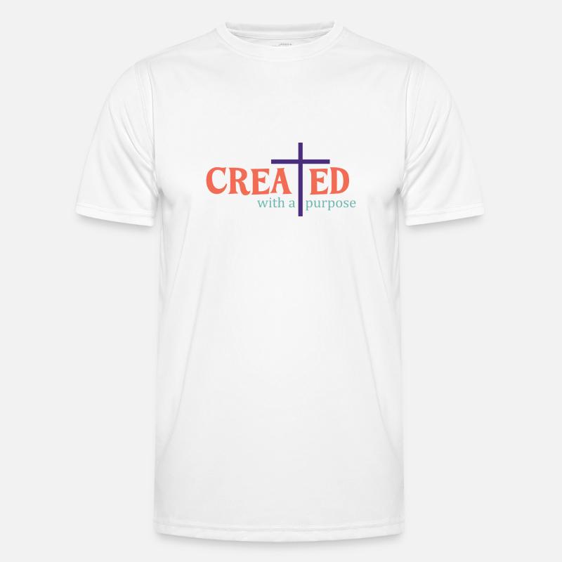 created with a purpose - Männer Funktions-T-Shirt - Weiß