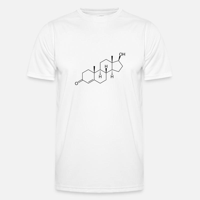 Testosteron Strukturformel - schwarz - Männer Funktions-T-Shirt - Weiß