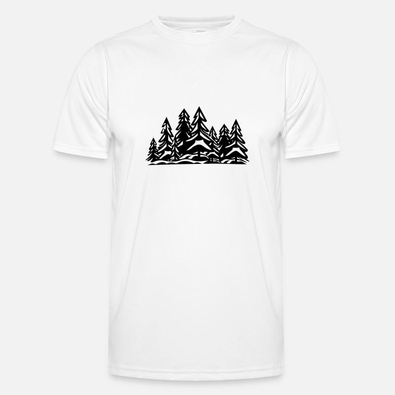 Wald Bäume Männer Funktions-T-Shirt