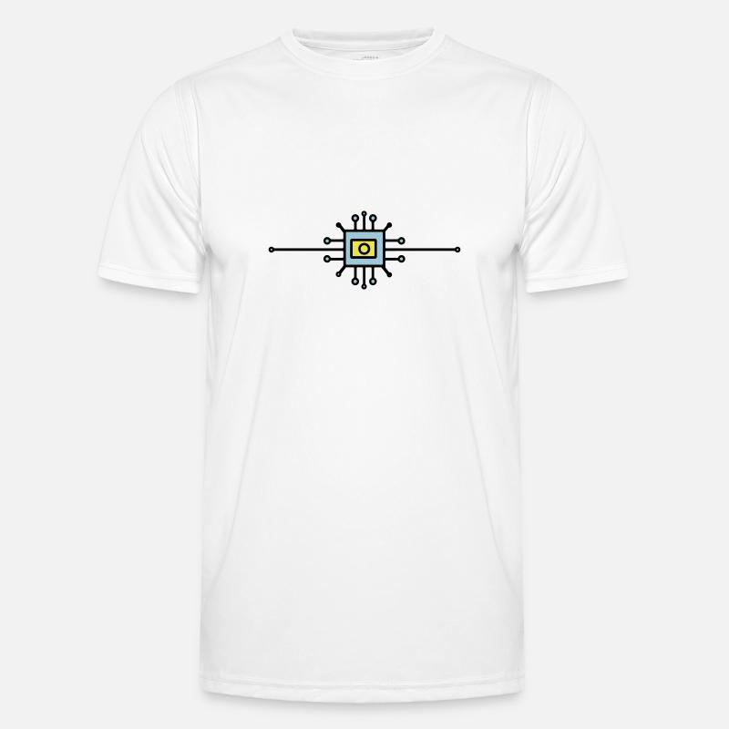 Computer Chip Digital Sensor - Men's Functional T-Shirt - white