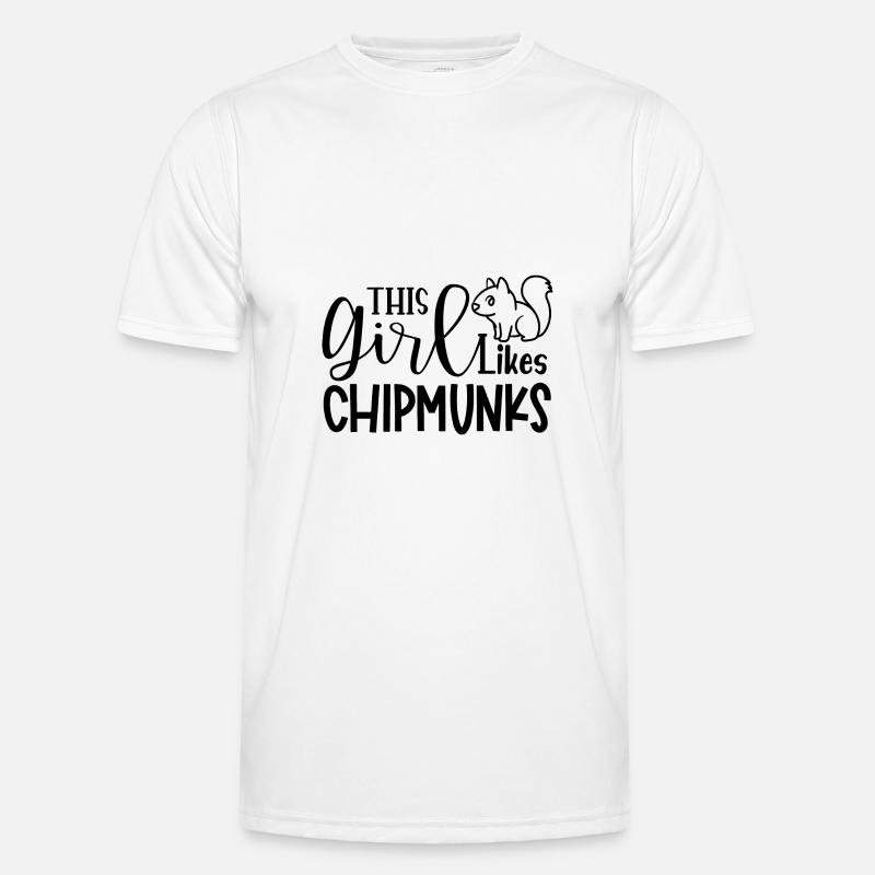 Mädchen mag Chipmunks Niedliches Eichhörnchen Männer Funktions-T-Shirt
