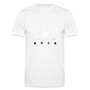 Motif sucré avec lapin et cartes à jouer - T-shirt sport Homme - blanc - Devant - AI Model Male 178 dark (178cm)
